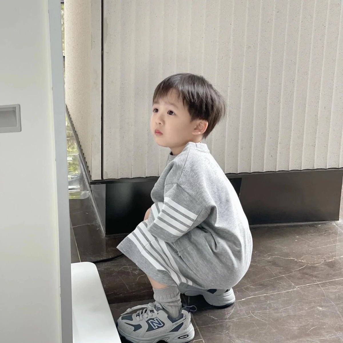Kids Sportswear 2 Piece Set Korean Style Short Sleeve and Shorts Outfit for Boys and Girls - Mom & Kids