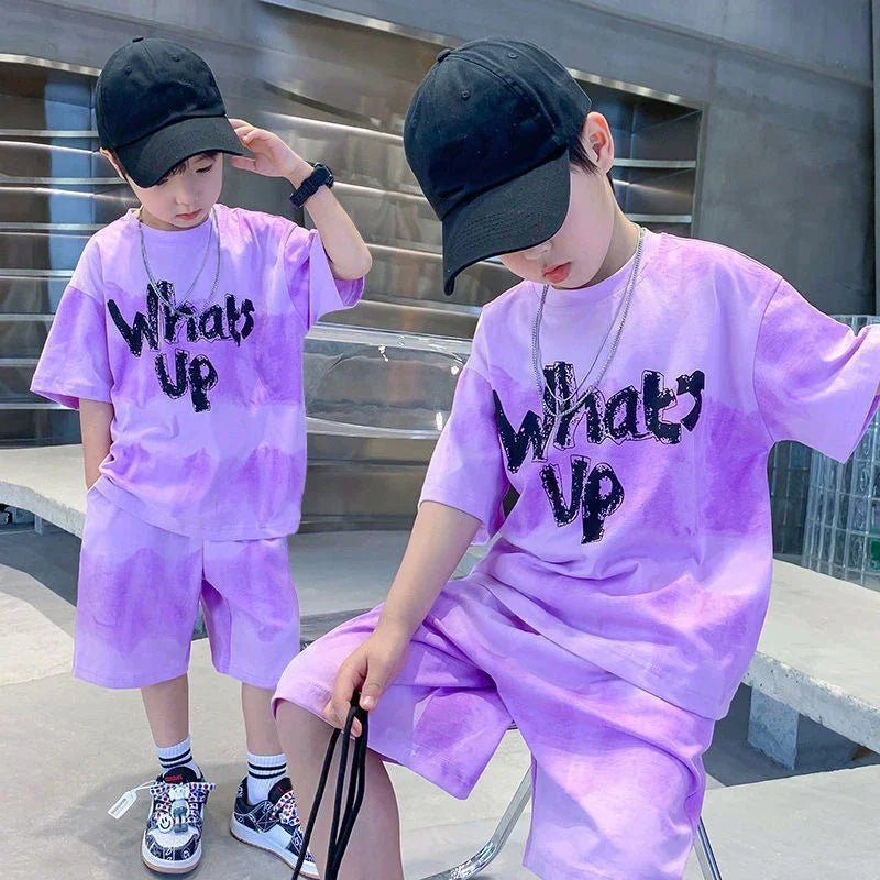 Korean Thin Sports Summer Two-Piece Set Boys Summer Set New Children's Summer Medium and Large Children's Boy - Mom & Kids
