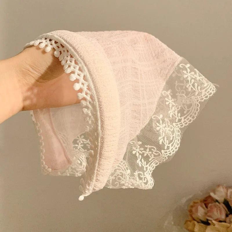 Lace Triangular Hair Scarf Headband Square Headscarf Hairband Turban Bandage Bandana Headband Women Headwarp Hair Accessories - Mom & Kids