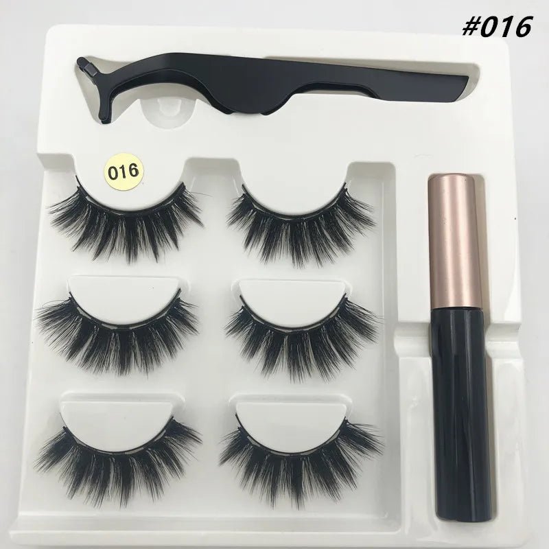 Magnetic eyelashes kit with reusable 3D false lashes and magnetic eyeliner pen for natural eye makeup