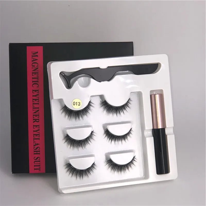 Magnetic eyelashes kit with reusable 3D false lashes and magnetic eyeliner pen for natural eye makeup