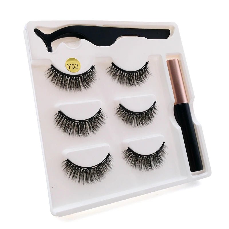 Magnetic eyelashes kit with reusable 3D false lashes and magnetic eyeliner pen for natural eye makeup