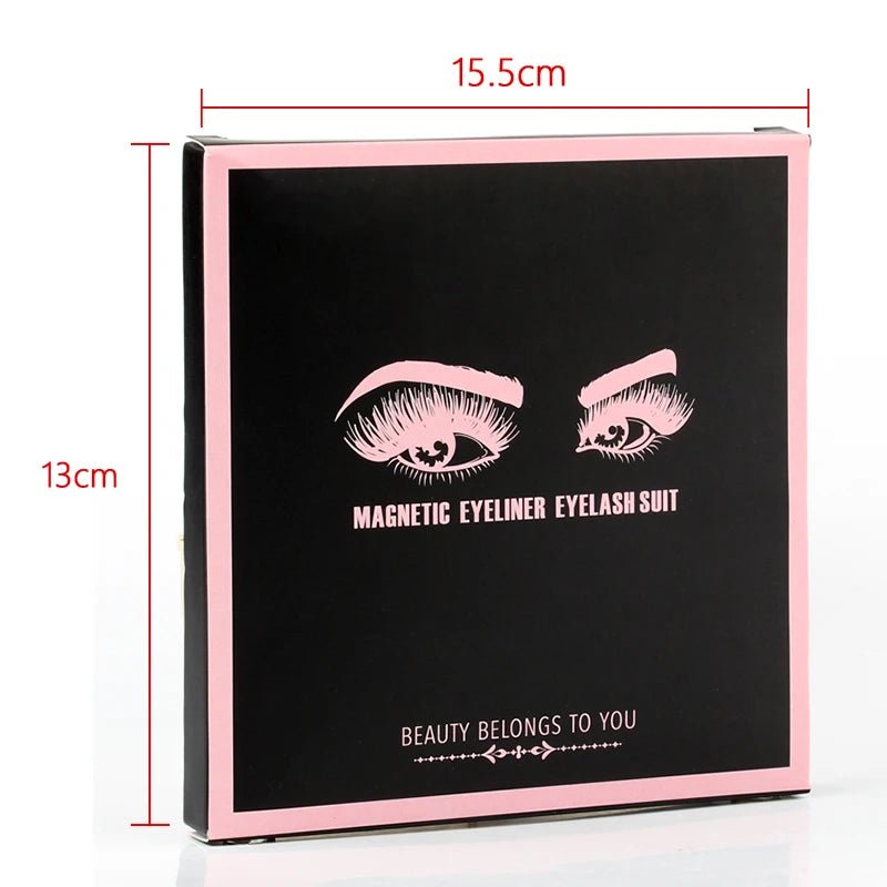 3 pairs magnetic eyelashes set with waterproof magnetic eyeliner and tweezer for reusable natural eye makeup