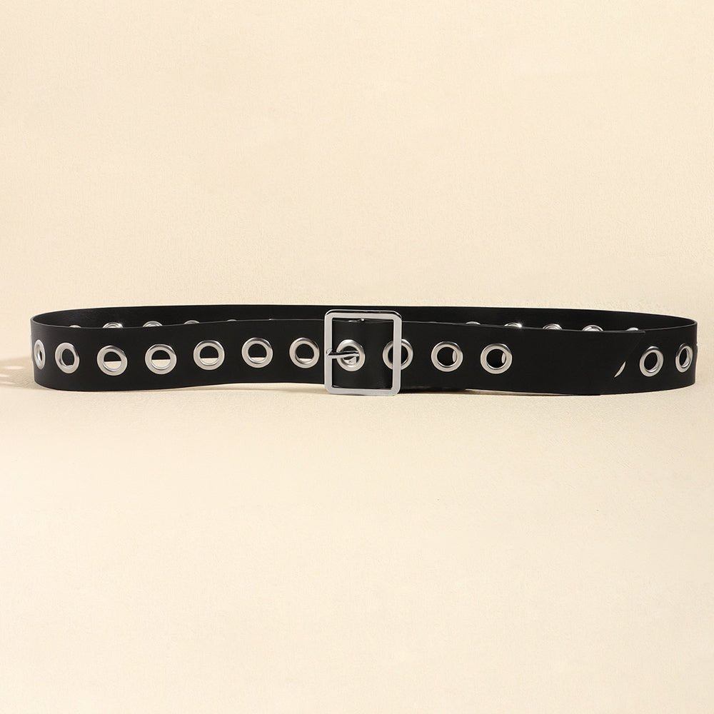 Men And Women Fashion Hollow Belt Personality Punk Style PU Soft Belt Jeans Hip Hop Accessories (Available) - Mom & Kids