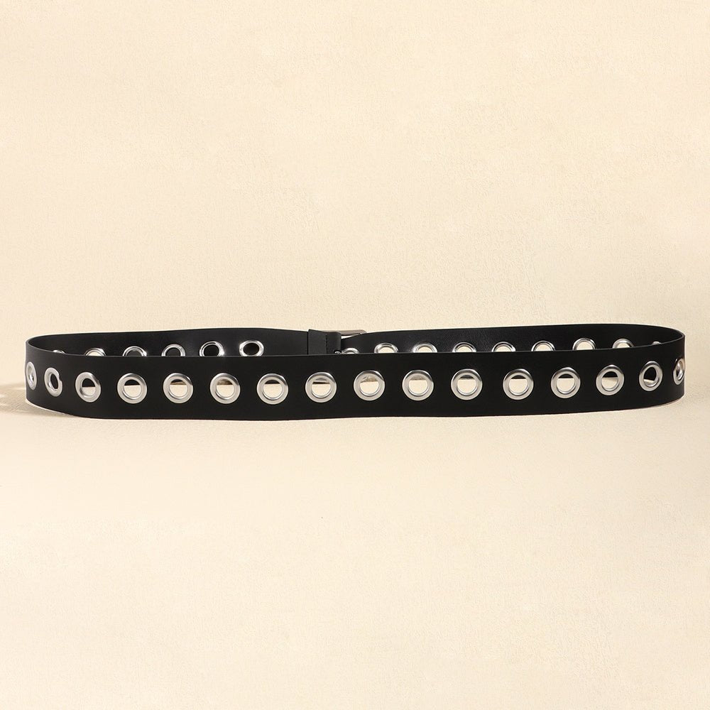 Men And Women Fashion Hollow Belt Personality Punk Style PU Soft Belt Jeans Hip Hop Accessories (Available) - Mom & Kids