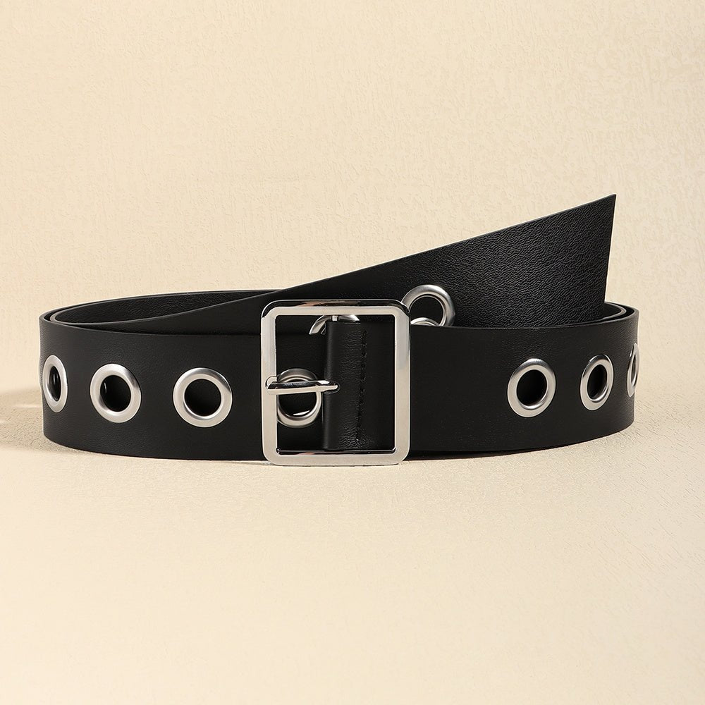 Men And Women Fashion Hollow Belt Personality Punk Style PU Soft Belt Jeans Hip Hop Accessories (Available) - Mom & Kids