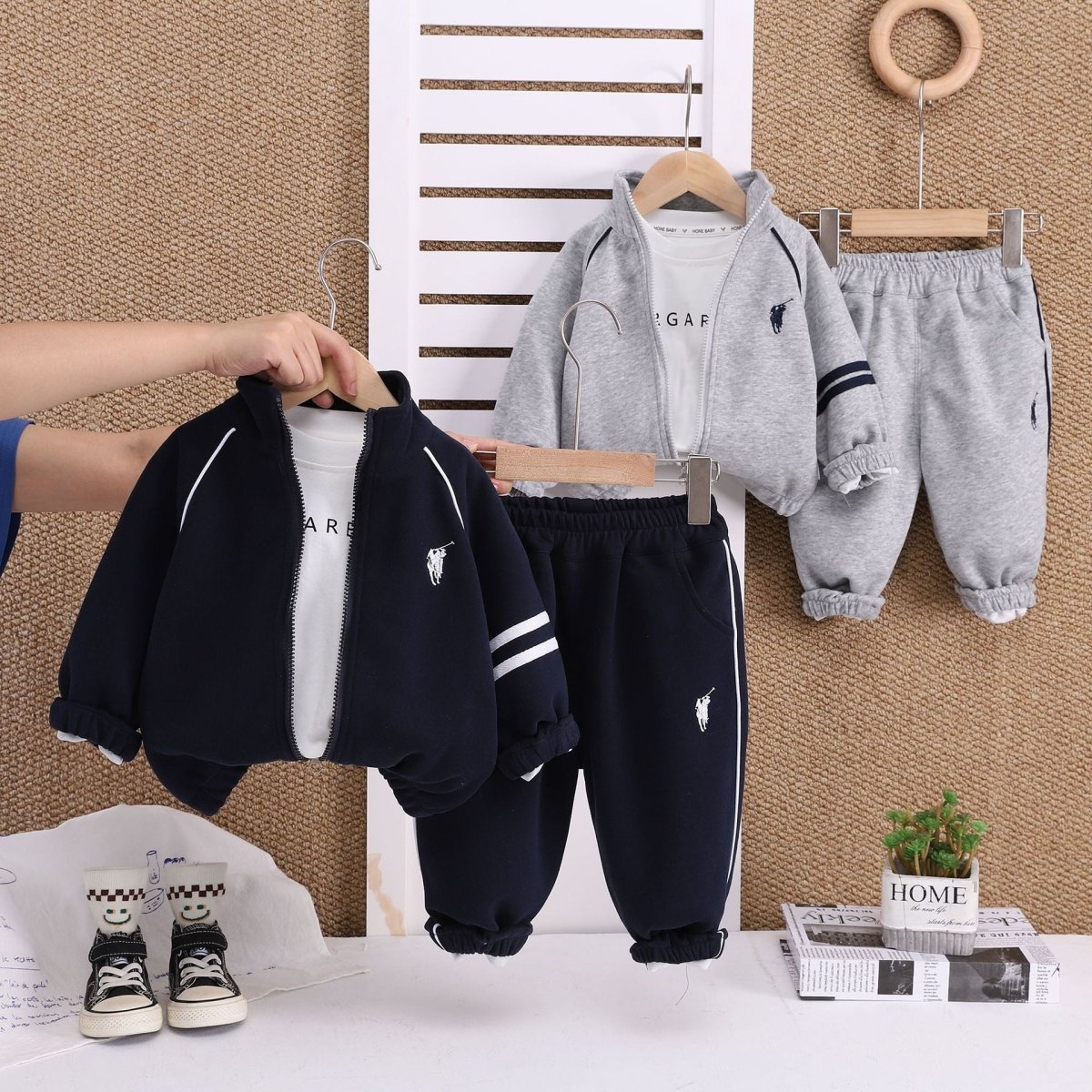 Men's Baby Spring and Autumn suit 2025 New Handsome Baby Spring Casual Long Sleeve Three-Piece Fashionable Children's Wear - Mom & Kids