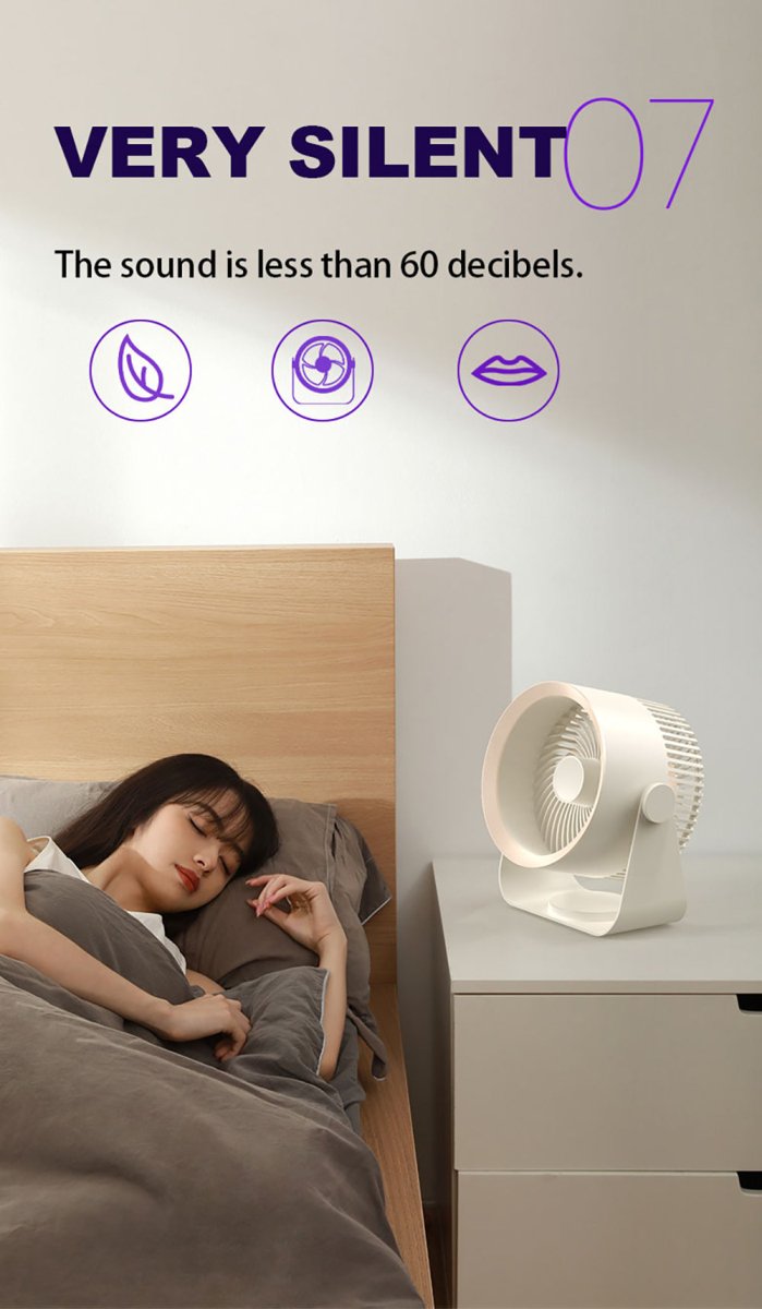 🪭 Multifunctional 360° Rotation Portable Rechargeable Air Cooling Circulating Fan!! ( Available ) - Mom & Kids