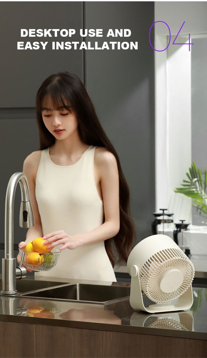 🪭 Multifunctional 360° Rotation Portable Rechargeable Air Cooling Circulating Fan!! ( Available ) - Mom & Kids