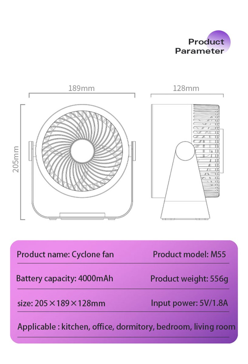 🪭 Multifunctional 360° Rotation Portable Rechargeable Air Cooling Circulating Fan!! ( Available ) - Mom & Kids