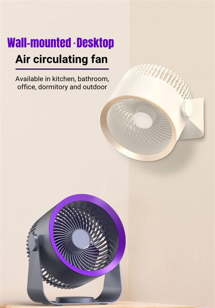 🪭 Multifunctional 360° Rotation Portable Rechargeable Air Cooling Circulating Fan!! ( Available ) - Mom & Kids