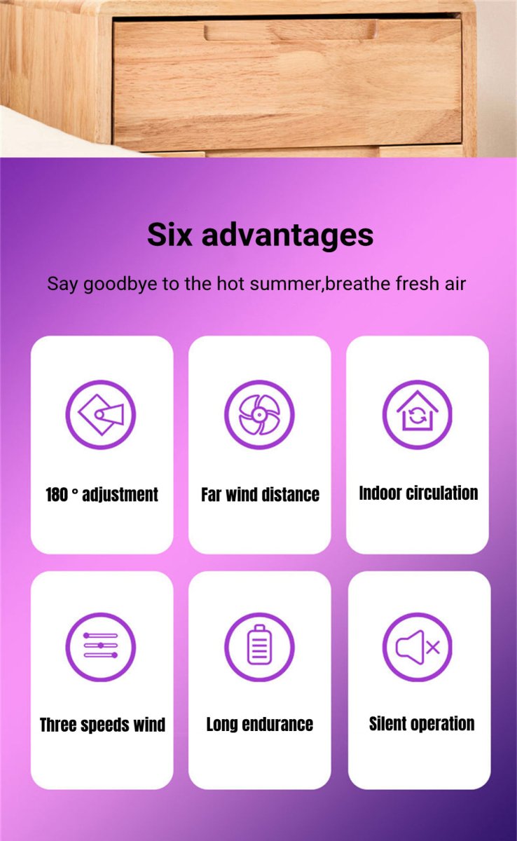 🪭 Multifunctional 360° Rotation Portable Rechargeable Air Cooling Circulating Fan!! ( Available ) - Mom & Kids