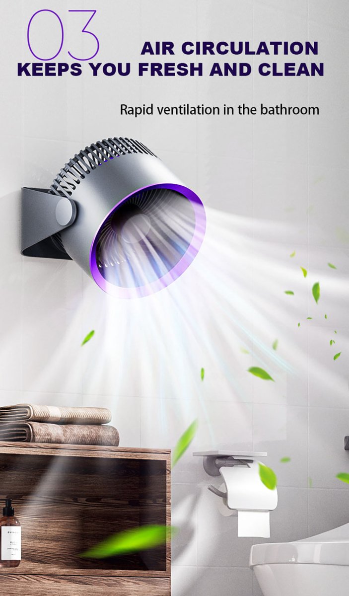 🪭 Multifunctional 360° Rotation Portable Rechargeable Air Cooling Circulating Fan!! ( Available ) - Mom & Kids
