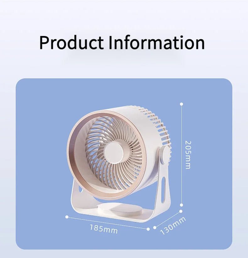 🪭 Multifunctional 360° Rotation Portable Rechargeable Air Cooling Circulating Fan!! ( Available ) - Mom & Kids