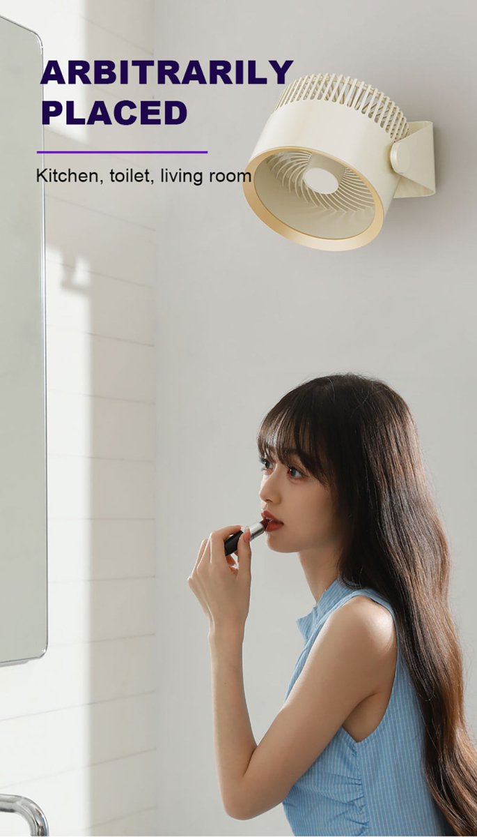 🪭 Multifunctional 360° Rotation Portable Rechargeable Air Cooling Circulating Fan!! ( Available ) - Mom & Kids