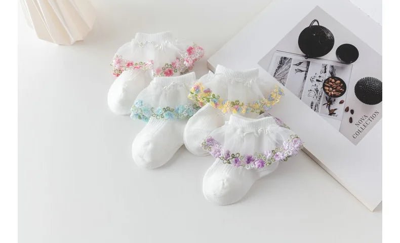 New Children's Socks With Lace Princess Girls Frilly Sock Soft Infant Baby Socken White Socks For Kids 0-10Years High Quality - Mom & Kids