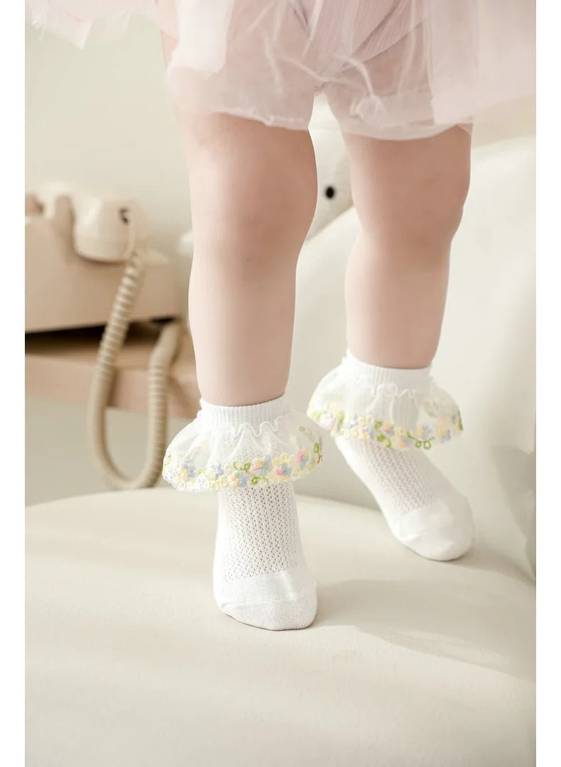 New Children's Socks With Lace Princess Girls Frilly Sock Soft Infant Baby Socken White Socks For Kids 0-10Years High Quality - Mom & Kids