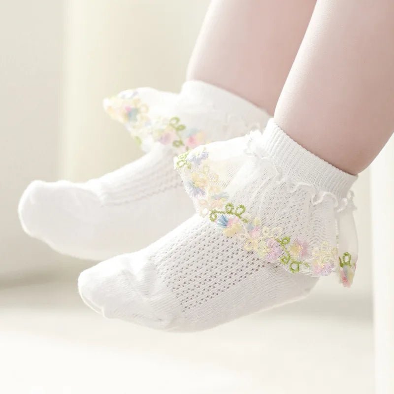 New Children's Socks With Lace Princess Girls Frilly Sock Soft Infant Baby Socken White Socks For Kids 0-10Years High Quality - Mom & Kids