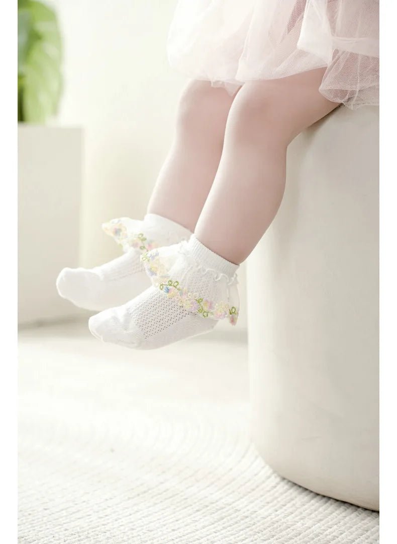 New Children's Socks With Lace Princess Girls Frilly Sock Soft Infant Baby Socken White Socks For Kids 0-10Years High Quality - Mom & Kids