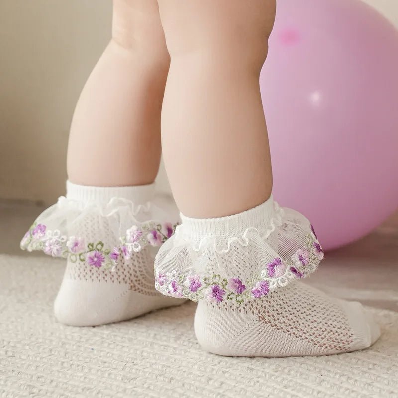 New Children's Socks With Lace Princess Girls Frilly Sock Soft Infant Baby Socken White Socks For Kids 0-10Years High Quality - Mom & Kids
