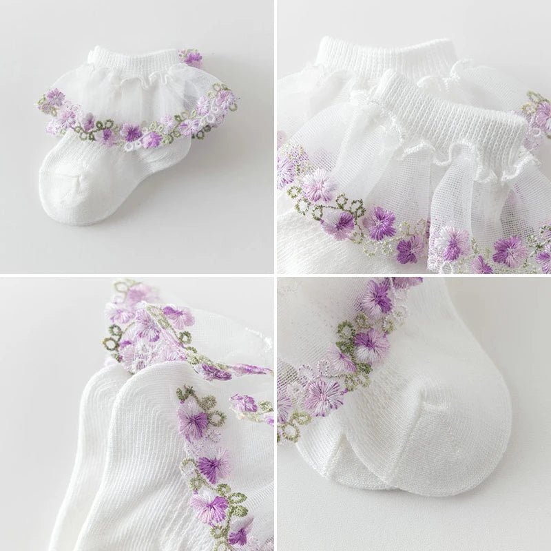New Children's Socks With Lace Princess Girls Frilly Sock Soft Infant Baby Socken White Socks For Kids 0-10Years High Quality - Mom & Kids