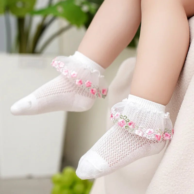 New Children's Socks With Lace Princess Girls Frilly Sock Soft Infant Baby Socken White Socks For Kids 0-10Years High Quality - Mom & Kids