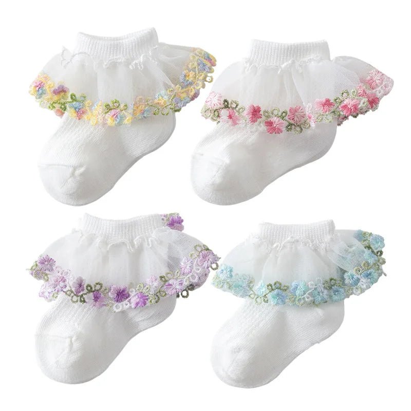 New Children's Socks With Lace Princess Girls Frilly Sock Soft Infant Baby Socken White Socks For Kids 0-10Years High Quality - Mom & Kids