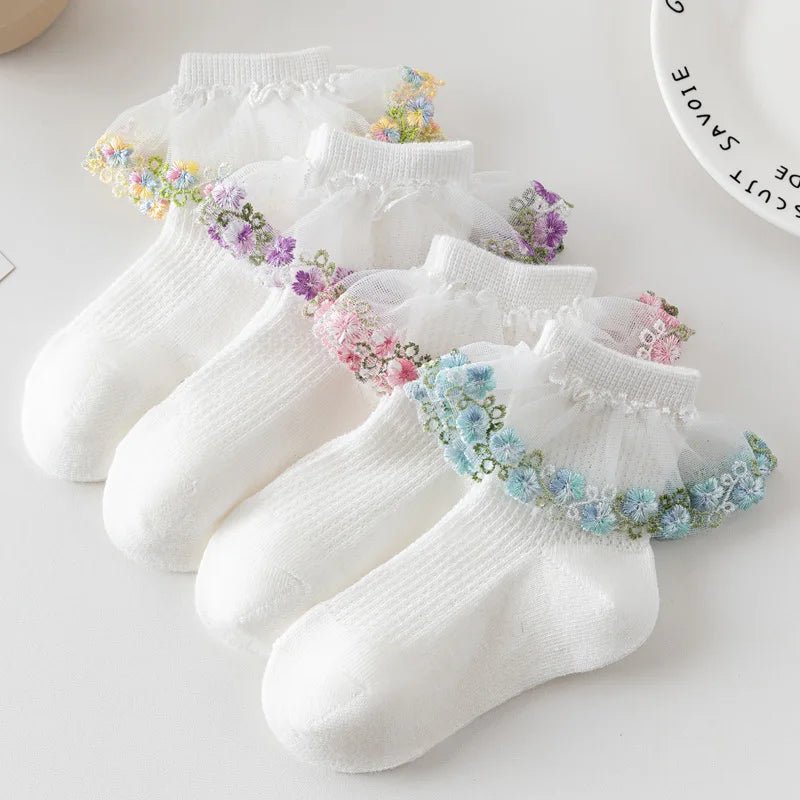 New Children's Socks With Lace Princess Girls Frilly Sock Soft Infant Baby Socken White Socks For Kids 0-10Years High Quality - Mom & Kids