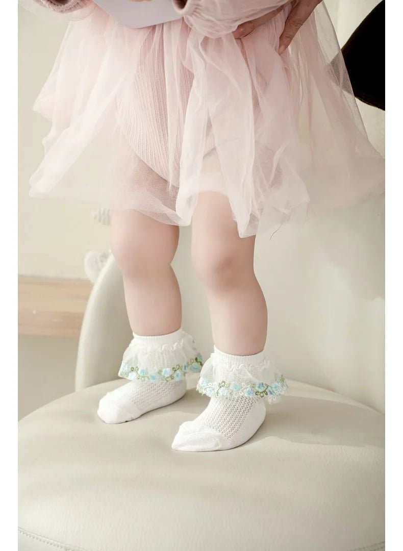 New Children's Socks With Lace Princess Girls Frilly Sock Soft Infant Baby Socken White Socks For Kids 0-10Years High Quality - Mom & Kids