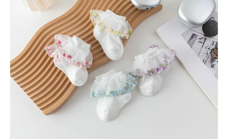 New Children's Socks With Lace Princess Girls Frilly Sock Soft Infant Baby Socken White Socks For Kids 0-10Years High Quality - Mom & Kids