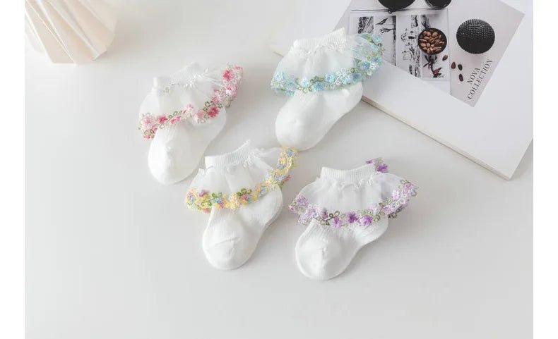 New Children's Socks With Lace Princess Girls Frilly Sock Soft Infant Baby Socken White Socks For Kids 0-10Years High Quality - Mom & Kids