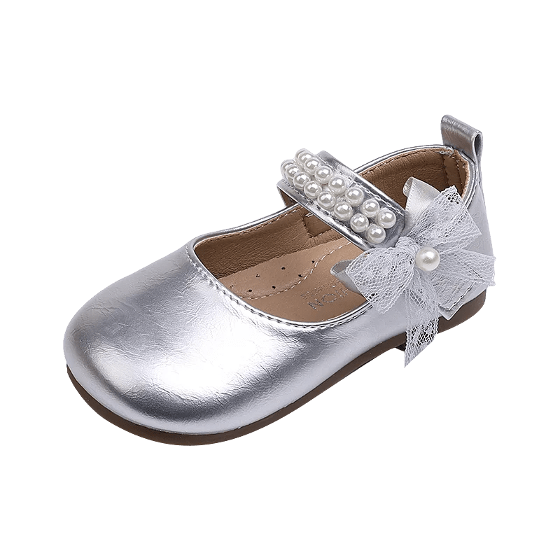 New Spring Autumn Kids Leather Shoes Side Bowknot Little Girls Dress Flat Shoes Elegant Children Princess Ballet Shoes for Party - Mom & Kids
