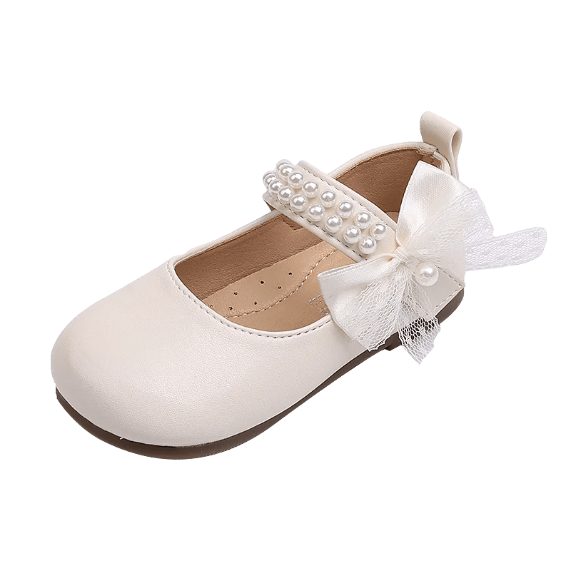 New Spring Autumn Kids Leather Shoes Side Bowknot Little Girls Dress Flat Shoes Elegant Children Princess Ballet Shoes for Party - Mom & Kids