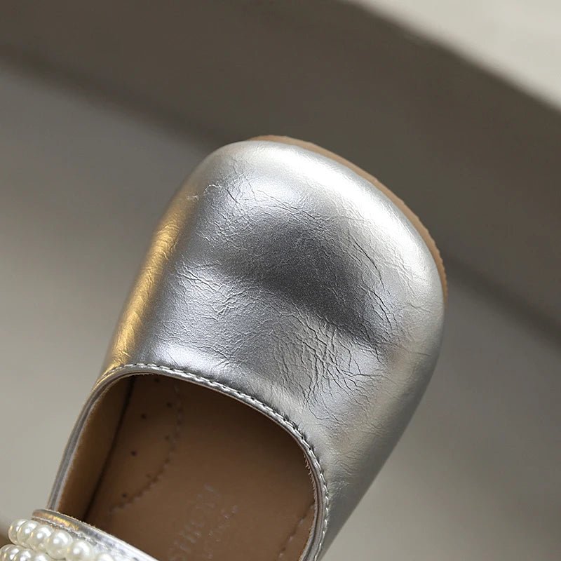 New Spring Autumn Kids Leather Shoes Side Bowknot Little Girls Dress Flat Shoes Elegant Children Princess Ballet Shoes for Party - Mom & Kids