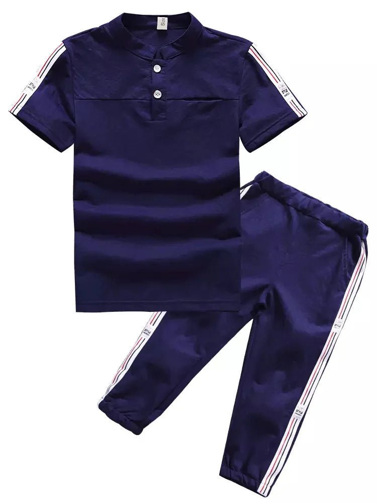 New Summer Boys Clothing Sets Children T-shirt Short Sleeve +Pants Set Two Pieces Set Kids Baby Boys Clothes 6 8 10 Years Old - Mom & Kids