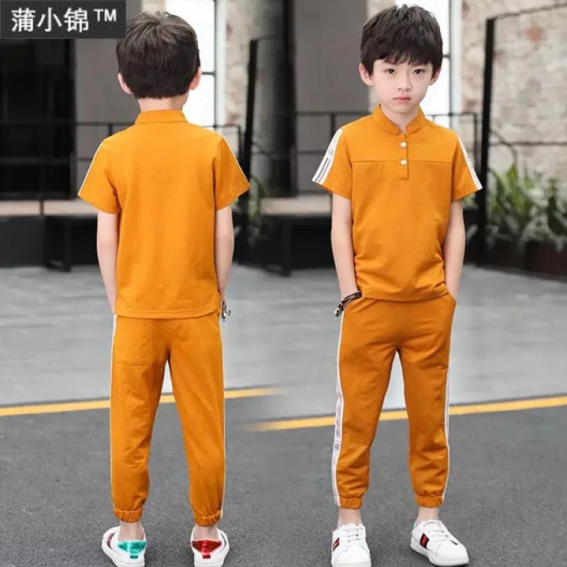 New Summer Boys Clothing Sets Children T-shirt Short Sleeve +Pants Set Two Pieces Set Kids Baby Boys Clothes 6 8 10 Years Old - Mom & Kids