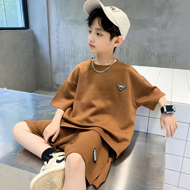 New Teenager Casual Outfits Children Trends Clothes Suits Kids Short Sleeves Tops+Baggy Pants 2Pcs - Mom & Kids