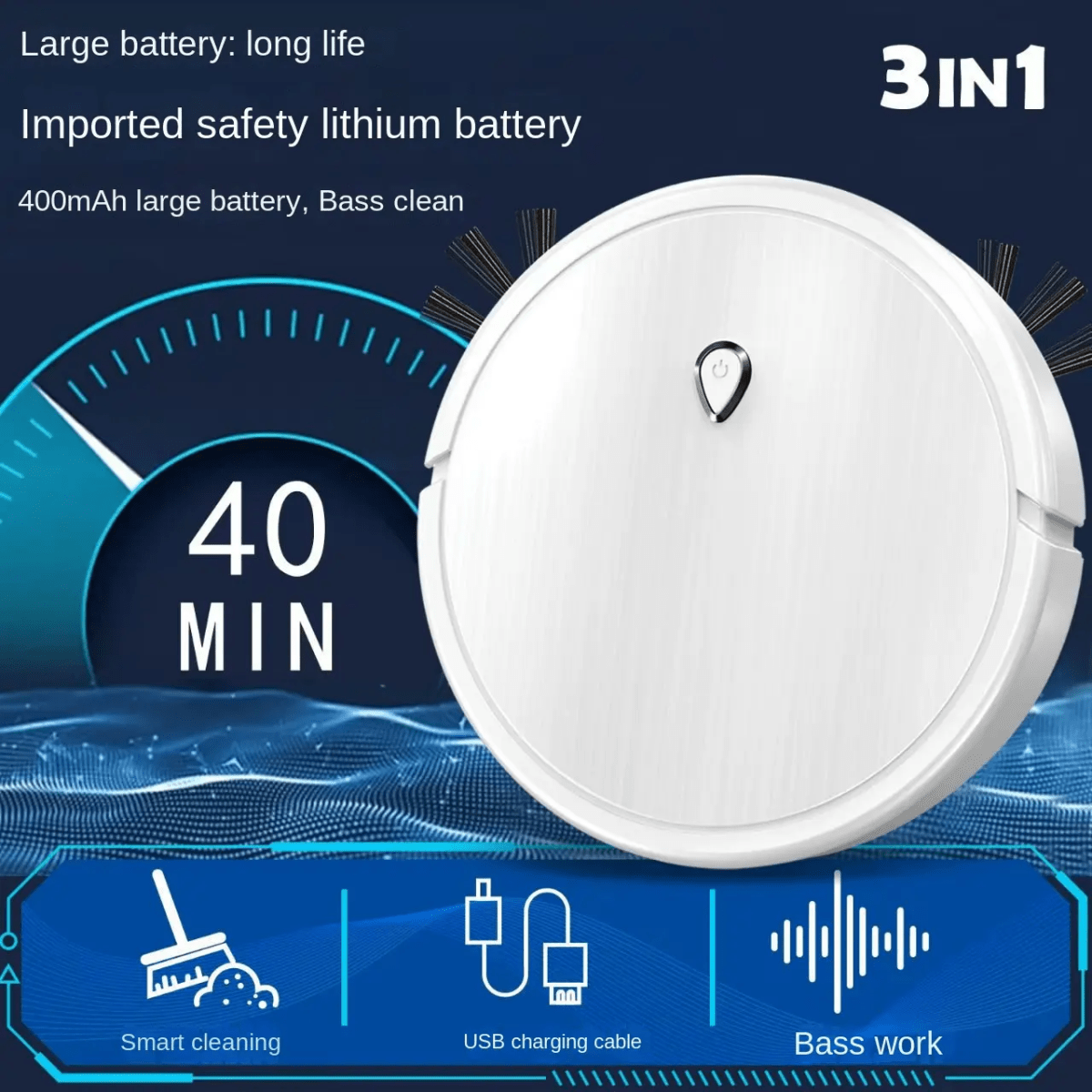 New USB rechargeable automatic 3 In One cleaning robot vacuum cleaner - Mom & Kids