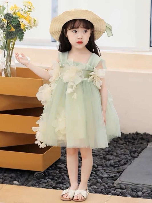 Flower Dress/ Dress Pesta Anak Perempuan Import