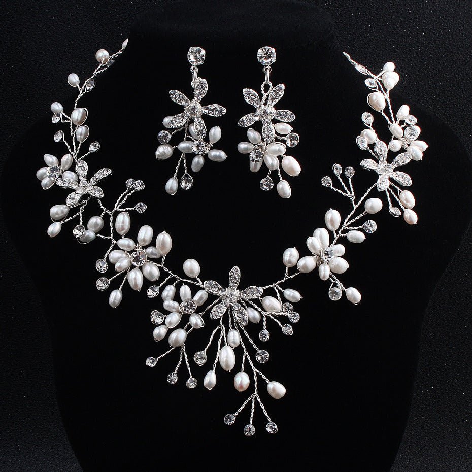 Pearl necklace and earring set (Available) - Mom & Kids