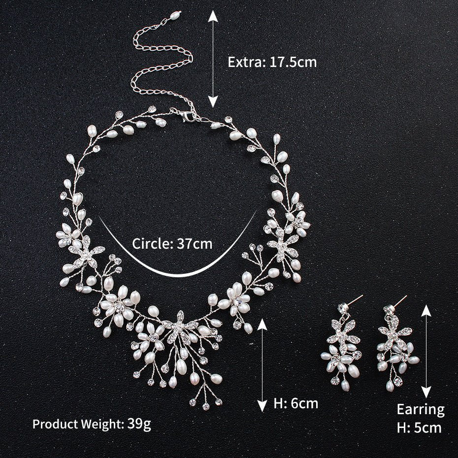 Pearl necklace and earring set (Available) - Mom & Kids