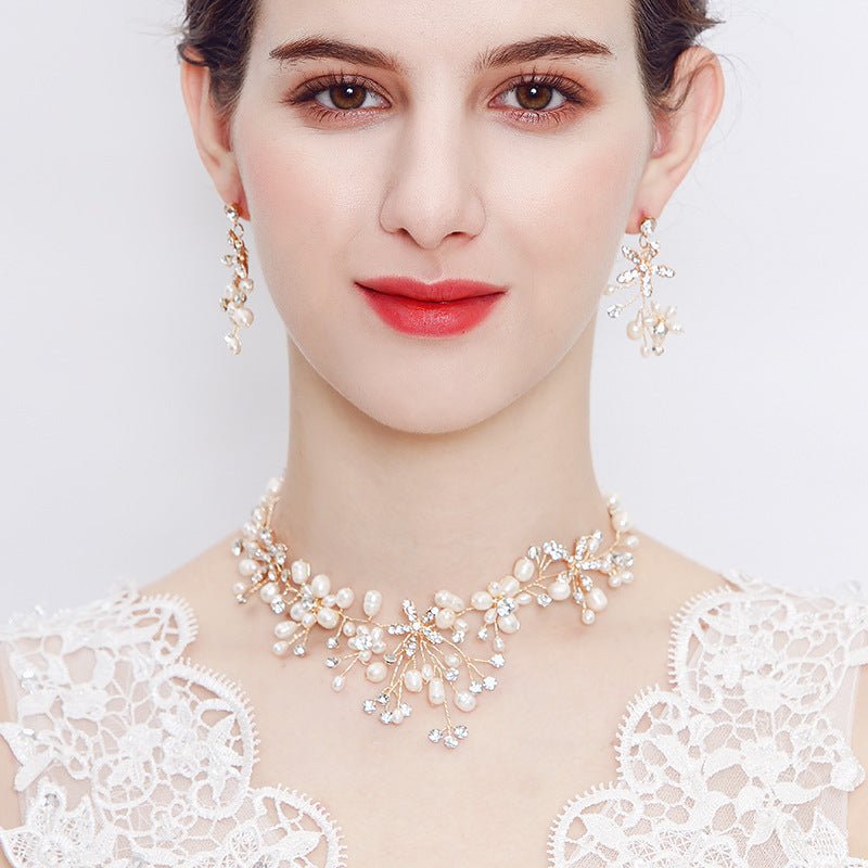 Pearl necklace and earring set (Available) - Mom & Kids