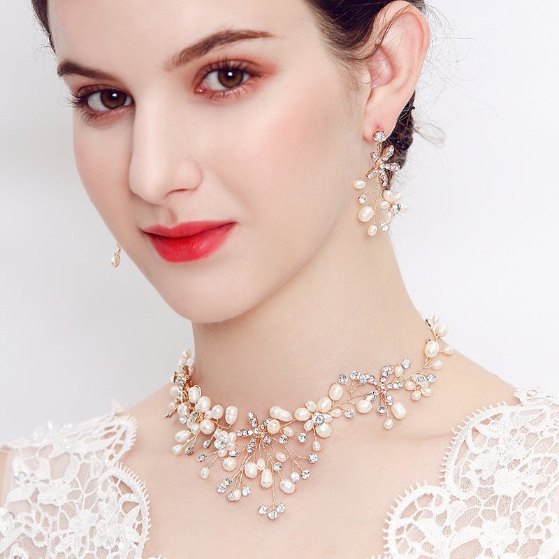 Pearl necklace and earring set (Available) - Mom & Kids
