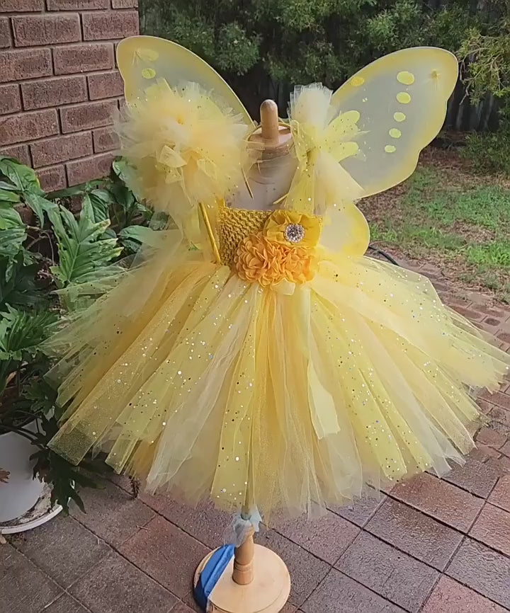 Girls butterfly fairy skirt candy color suspender skirt shiny tulle skirt elf party dress clothing