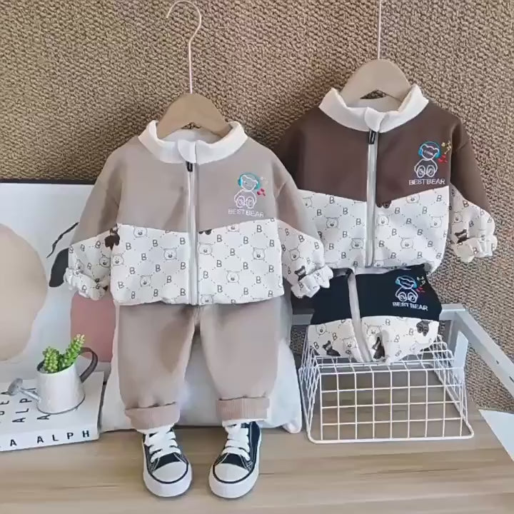2026 Spring and Autumn New Children's Clothing Infant Gentleman Suit Fake Three-Piece Set for 0-4 Years Old Children Two-Piece Baby Outfit Trendy video 1