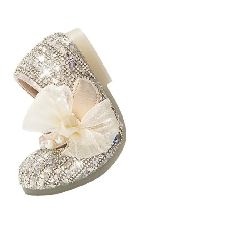 Princess Girls Shoes Children's Small Leather Shoes The New Paragraph in The Spring Baby Crystal Single Girl Soft Bottom Shoes - Mom & Kids