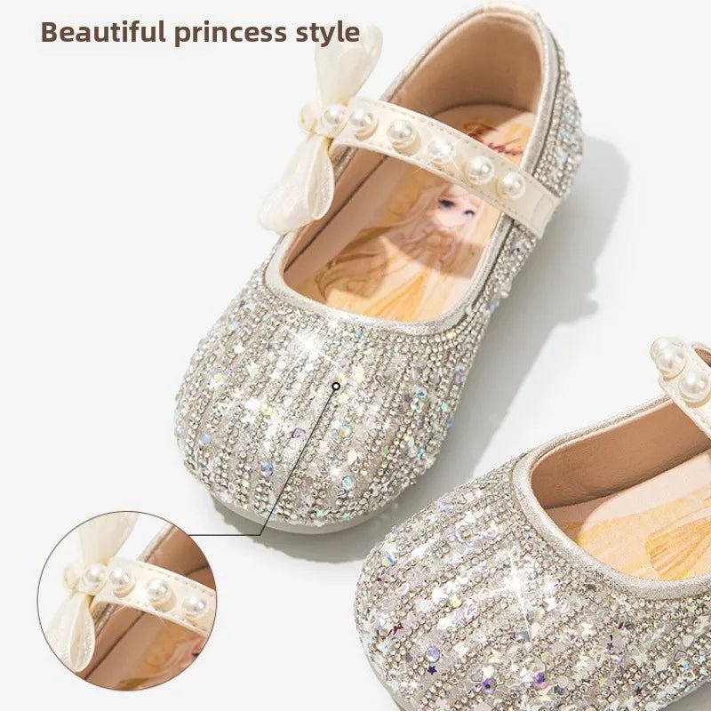 Princess Girls Shoes Children's Small Leather Shoes The New Paragraph in The Spring Baby Crystal Single Girl Soft Bottom Shoes - Mom & Kids