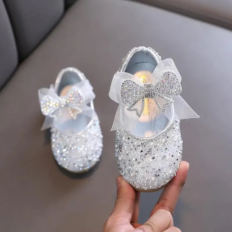 Rhinestone Sequins Girls Princess Shoes Children Party Dance Shoes Student Spring Autumn New Flats Kids Performance Shoes - Mom & Kids