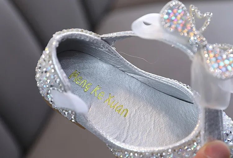 Rhinestone Sequins Girls Princess Shoes Children Party Dance Shoes Student Spring Autumn New Flats Kids Performance Shoes - Mom & Kids