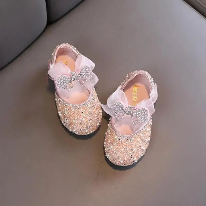 Rhinestone Sequins Girls Princess Shoes Children Party Dance Shoes Student Spring Autumn New Flats Kids Performance Shoes - Mom & Kids
